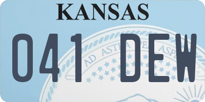 KS license plate 041DEW