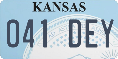 KS license plate 041DEY