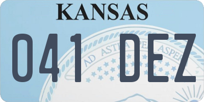 KS license plate 041DEZ