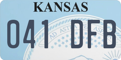 KS license plate 041DFB