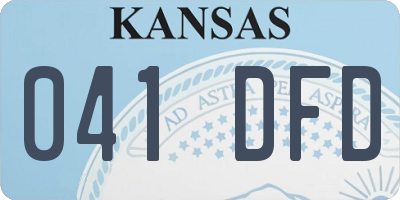 KS license plate 041DFD
