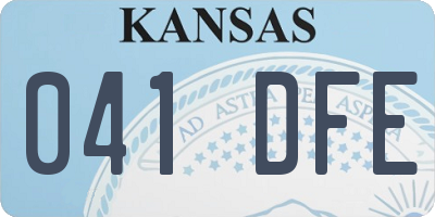 KS license plate 041DFE