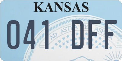 KS license plate 041DFF