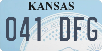 KS license plate 041DFG