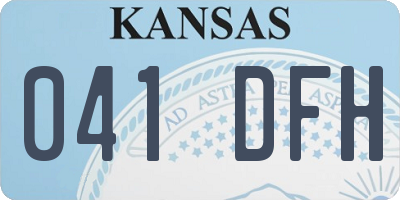 KS license plate 041DFH