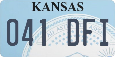 KS license plate 041DFI