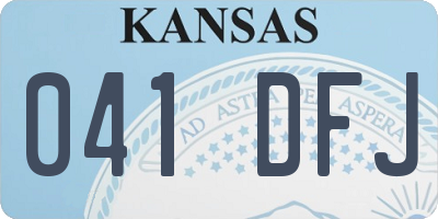KS license plate 041DFJ