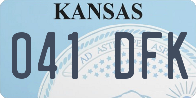 KS license plate 041DFK
