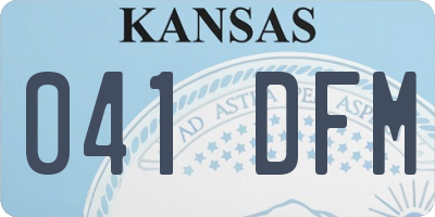 KS license plate 041DFM