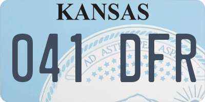 KS license plate 041DFR