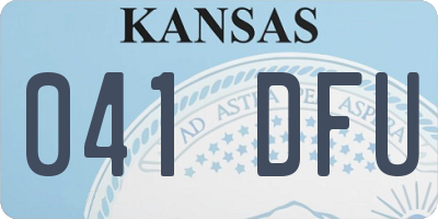 KS license plate 041DFU