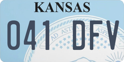 KS license plate 041DFV