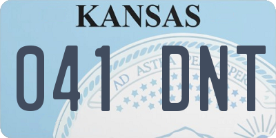KS license plate 041DNT