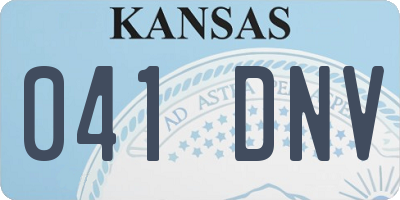 KS license plate 041DNV
