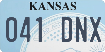 KS license plate 041DNX