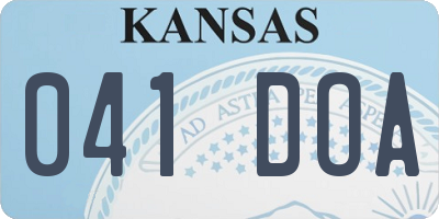 KS license plate 041DOA