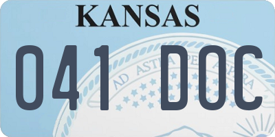 KS license plate 041DOC