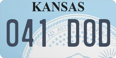 KS license plate 041DOD
