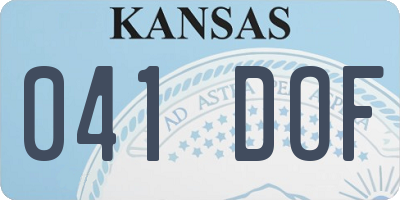 KS license plate 041DOF