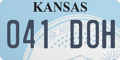 KS license plate 041DOH