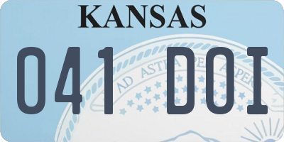 KS license plate 041DOI