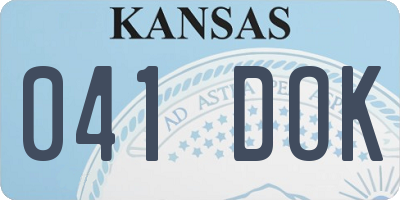 KS license plate 041DOK