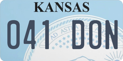 KS license plate 041DON