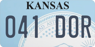 KS license plate 041DOR