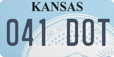 KS license plate 041DOT