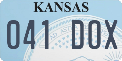 KS license plate 041DOX