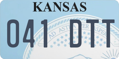 KS license plate 041DTT