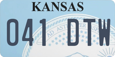 KS license plate 041DTW