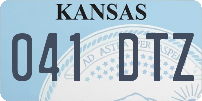 KS license plate 041DTZ