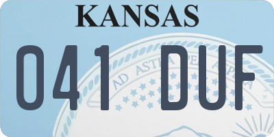 KS license plate 041DUF