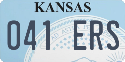 KS license plate 041ERS