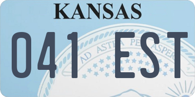 KS license plate 041EST