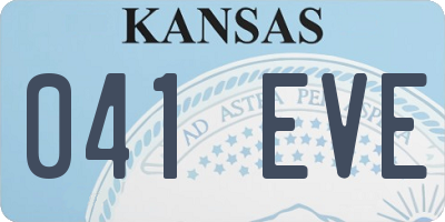 KS license plate 041EVE