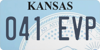 KS license plate 041EVP