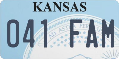 KS license plate 041FAM