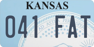 KS license plate 041FAT