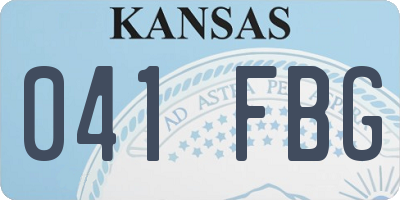 KS license plate 041FBG
