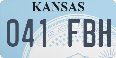 KS license plate 041FBH