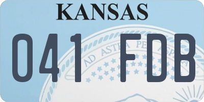 KS license plate 041FDB