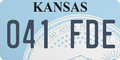 KS license plate 041FDE