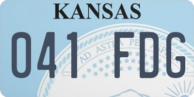 KS license plate 041FDG