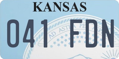 KS license plate 041FDN