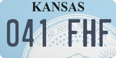 KS license plate 041FHF