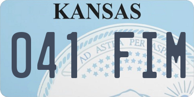 KS license plate 041FIM