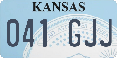 KS license plate 041GJJ
