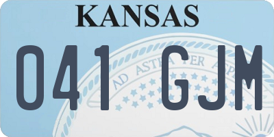 KS license plate 041GJM